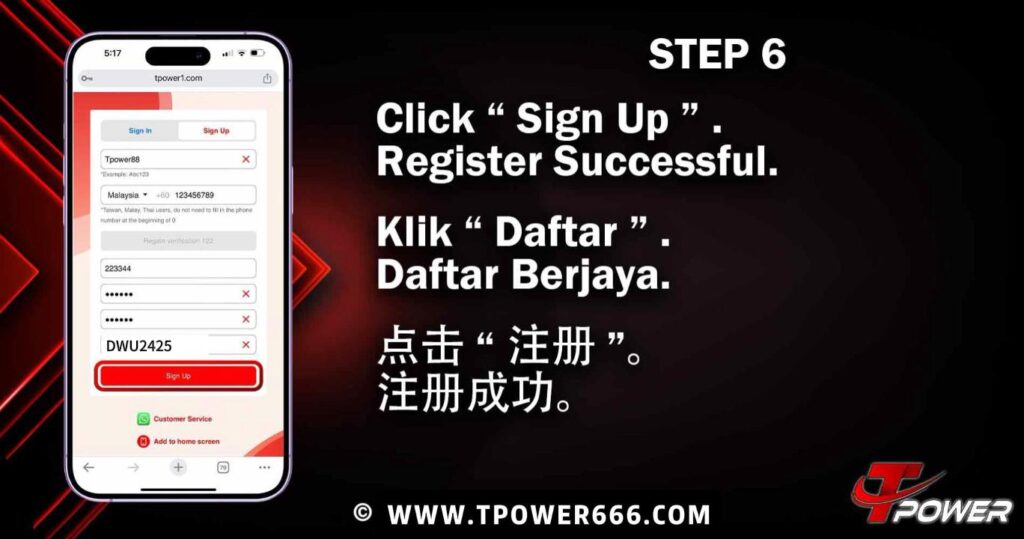 tpower register 6